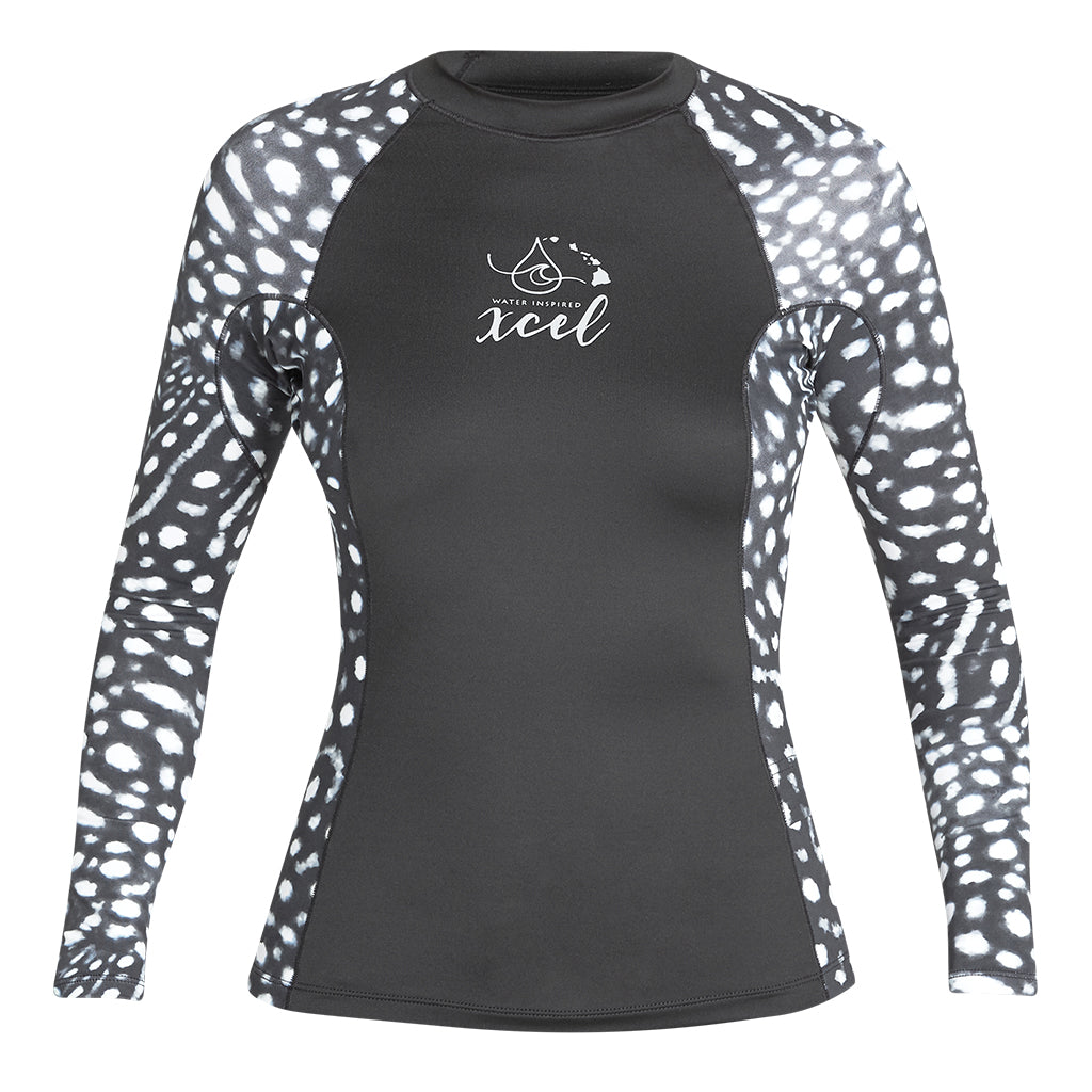 Women's Ocean Ramsey Water Inspired Premium Stretch Long Sleeve UV Top W/Key Pocket