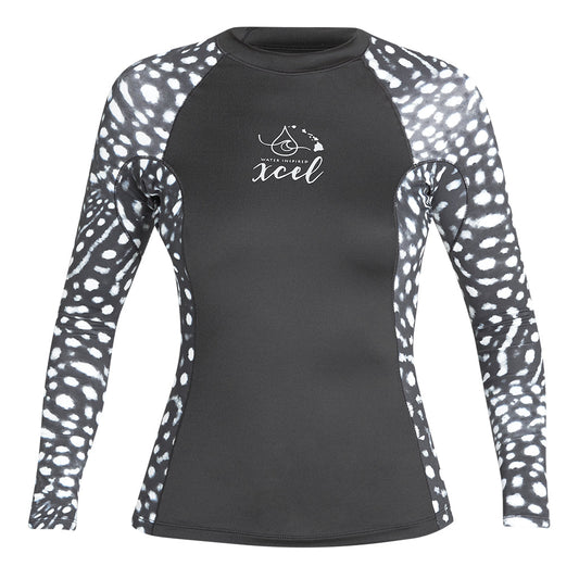 Women's Ocean Ramsey Water Inspired Premium Stretch Long Sleeve UV Top W/Key Pocket