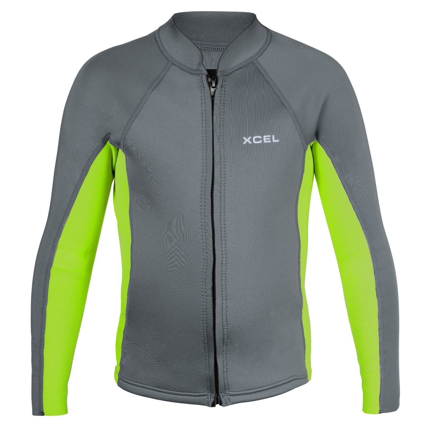 Youth Axis Long Sleeve Jacket 2/1mm - Lt. Carbon/Fl. Lime