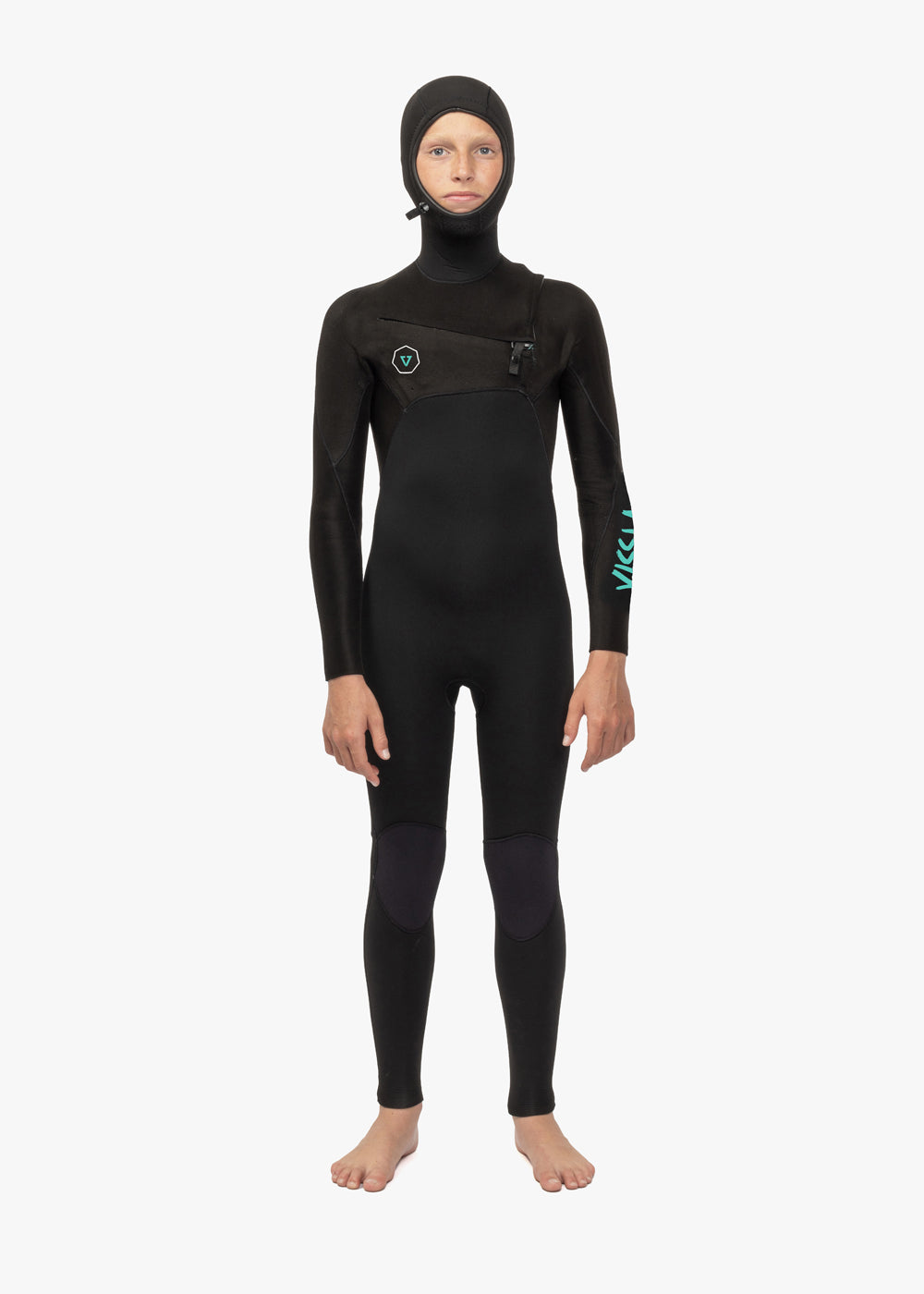 7 Seas Boys 5-4-3 Full Hooded Chest Zip Wetsuit