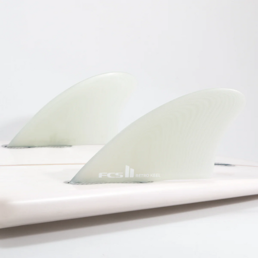 Retro Keel PG White Twin Fins