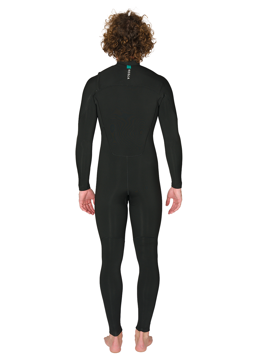 7 Seas 4-3 Full Chest Zip Wetsuit - Black with Jade Logos