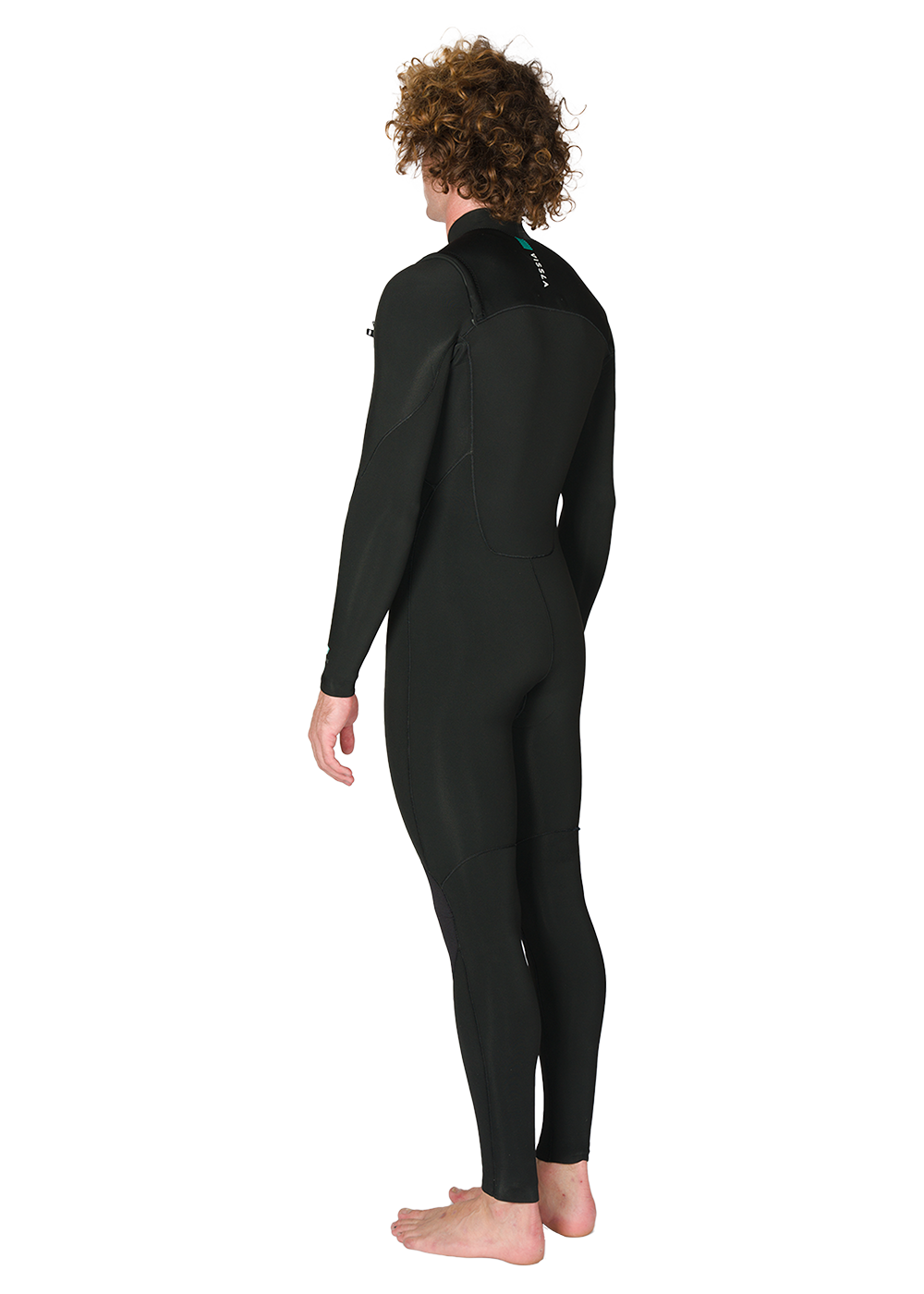 7 Seas 4-3 Full Chest Zip Wetsuit - Black with Jade Logos