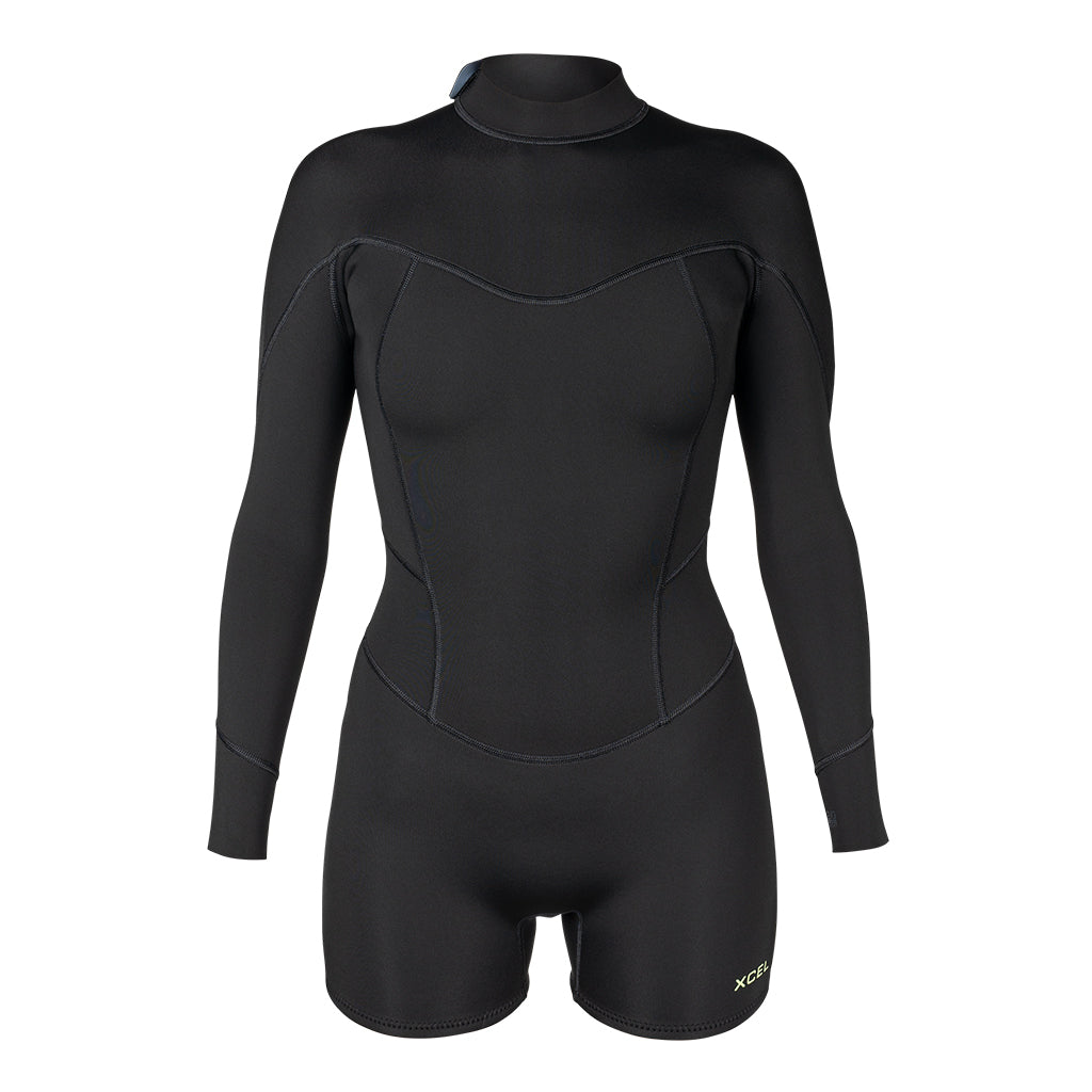 Women's Axis Long Sleeve Back Zip Boy Short Spring Wetsuit 2mm